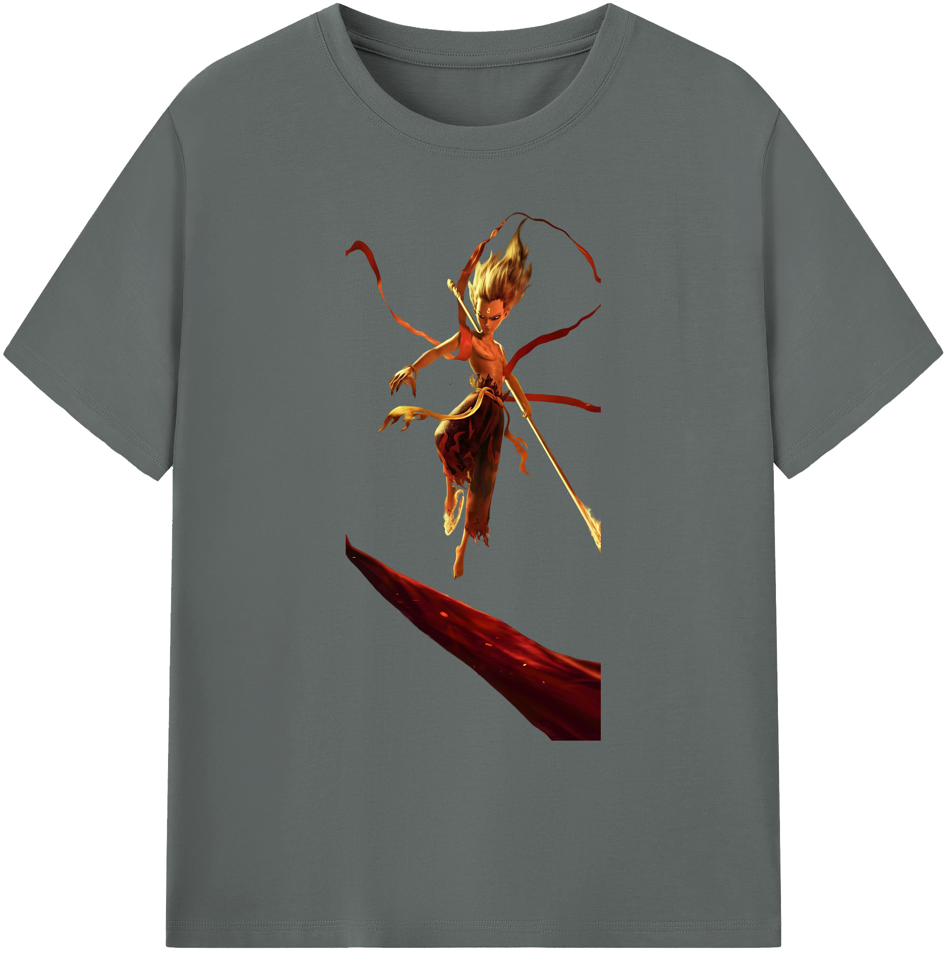 （画像用） Ne Zha 2 ナタ 魔童の大暴れ 綿100％ メンズ半袖Tシャツ｜肌触りやわらか＆通気性